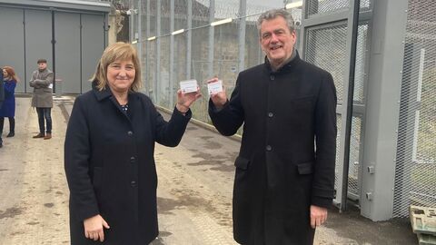 Justizministerin Eva Kühne-Hörmann und Finanzstaatssekretär Dr. Martin Worms besuchen die Baustelle der JVA Kassel I