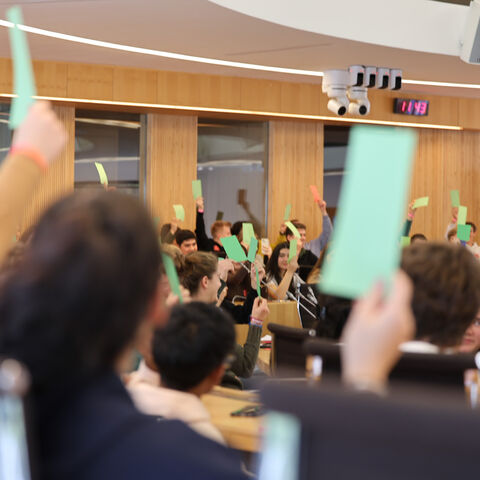 Die Jugendlichen stimmen über ihre Themenfelder ab.